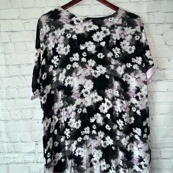 Secret Treasures Black, Purple & White floral long dress size XL - Picture 6 of 8